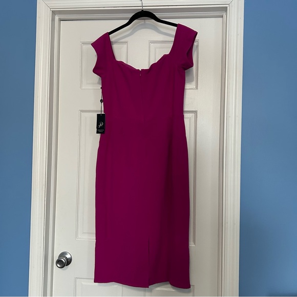 NWT Adrianna Papell size 12 bright fuchsia sweetheart off the shoulder dress - Picture 7 of 8